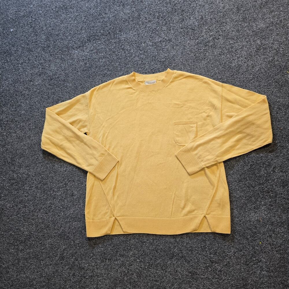 Garnet Hill Sweater Womens Size XS Yellow Pima Cotton Knit Long Sleeve Casual